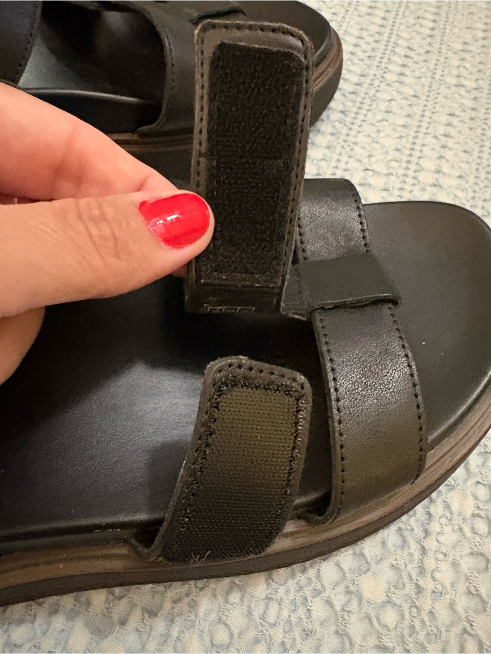 Vionic Solana Black Leather Strappy Platform Sandals Size 9.5 - Picture 9 of 13